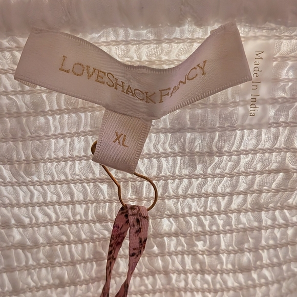 NWT LoveShackFancy XL Jayce 100% Indian Cotton Smocked Ajouré Design Mini Dress - Picture 14 of 16